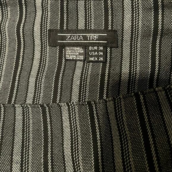 Zara TRF Black and Gray Striped Flared Mini Skirt Size 4 - Picture 5 of 5